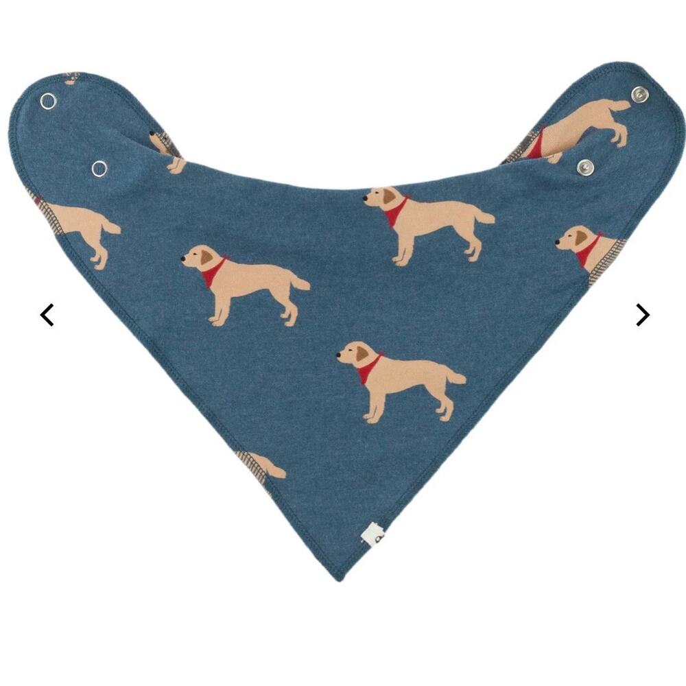 NEW oh baby! Labs Puppy Rib Bandana Bib in Ocean Blue, NWT